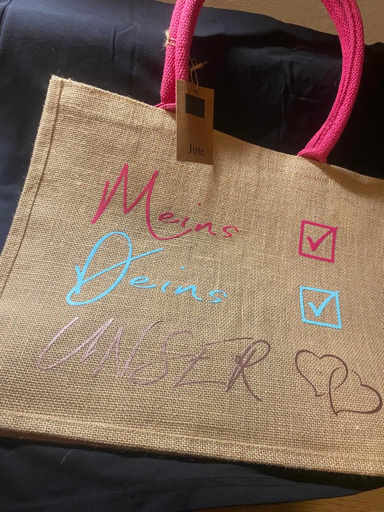 Juteshopper (Groß) Meins deins unser